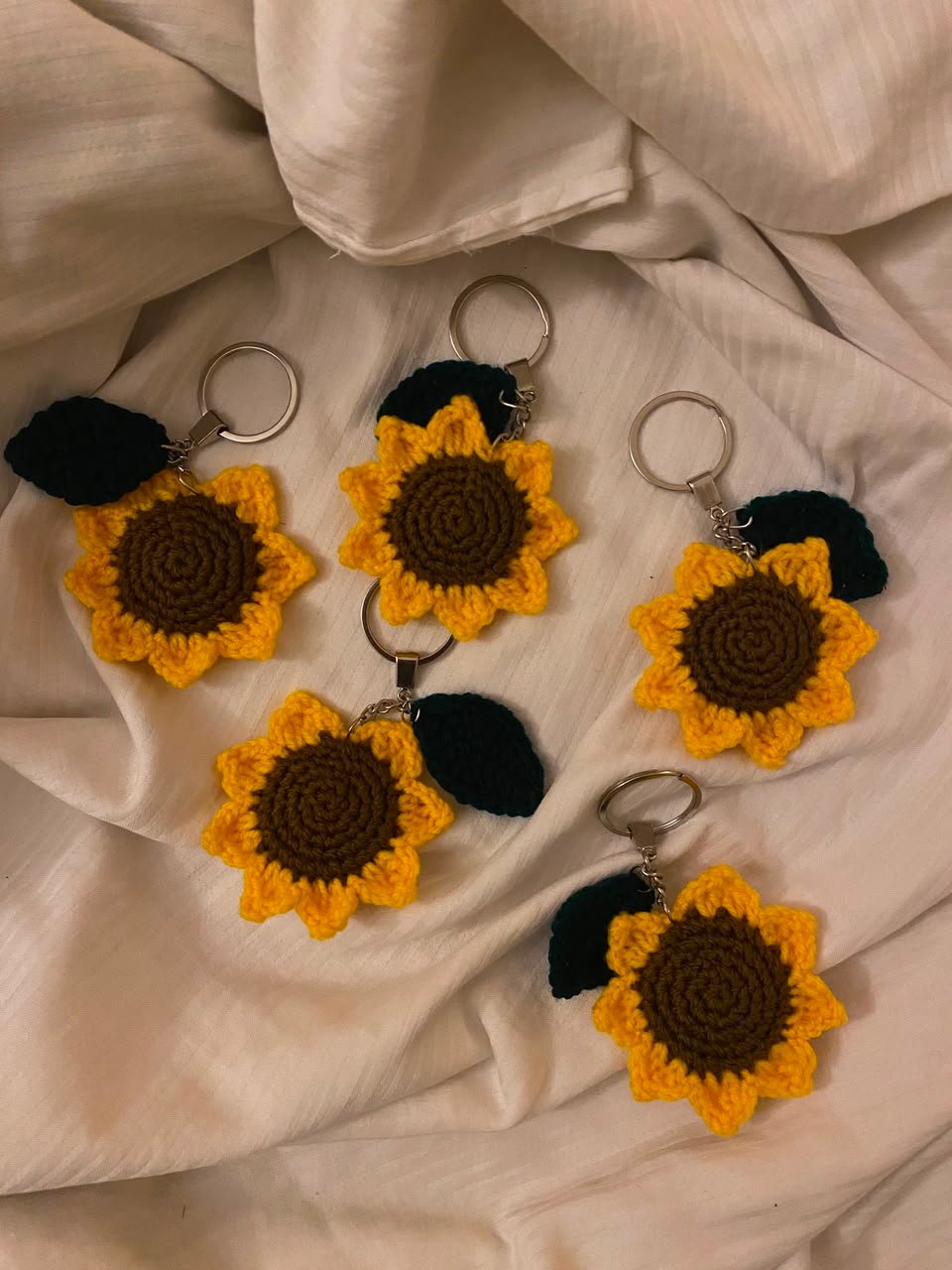 Crochet Sunflower Keychain